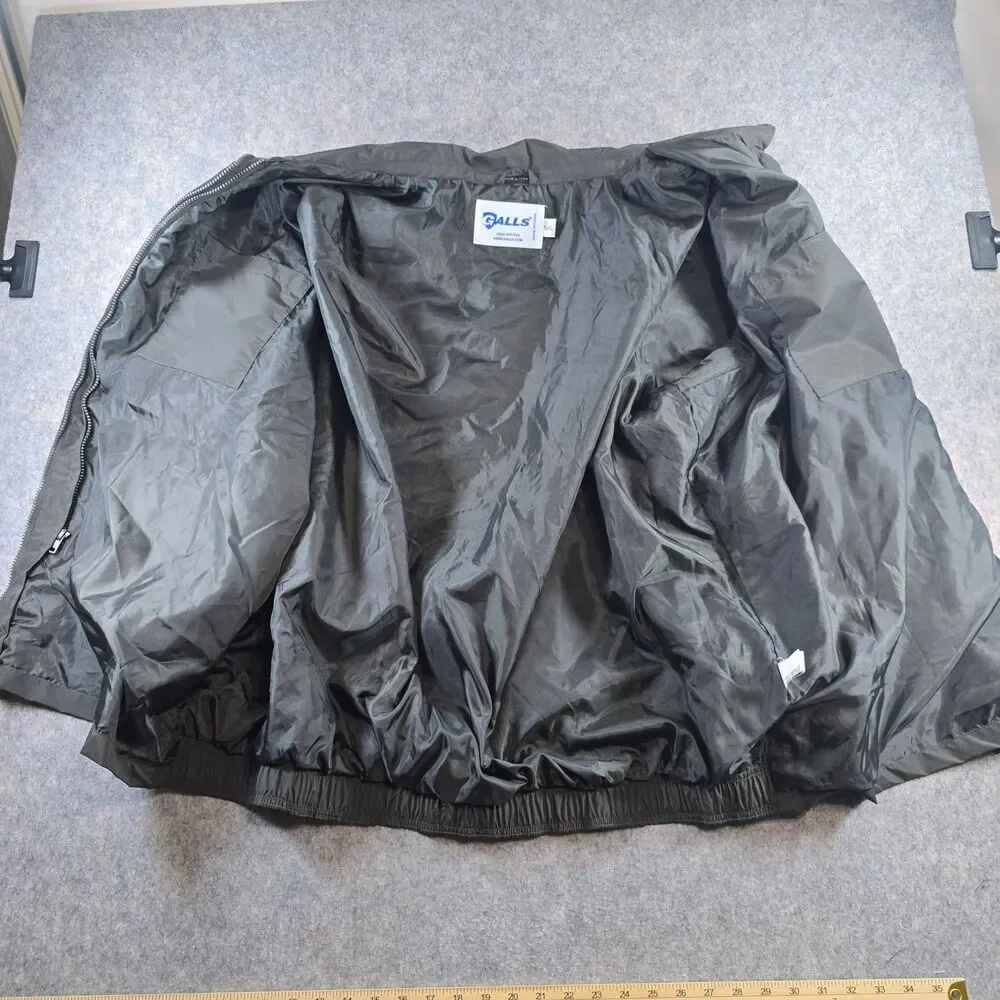 Galls Men’s Plus Size 5XL Black Nylon Shell Jacket Double Zipper Epaulettes